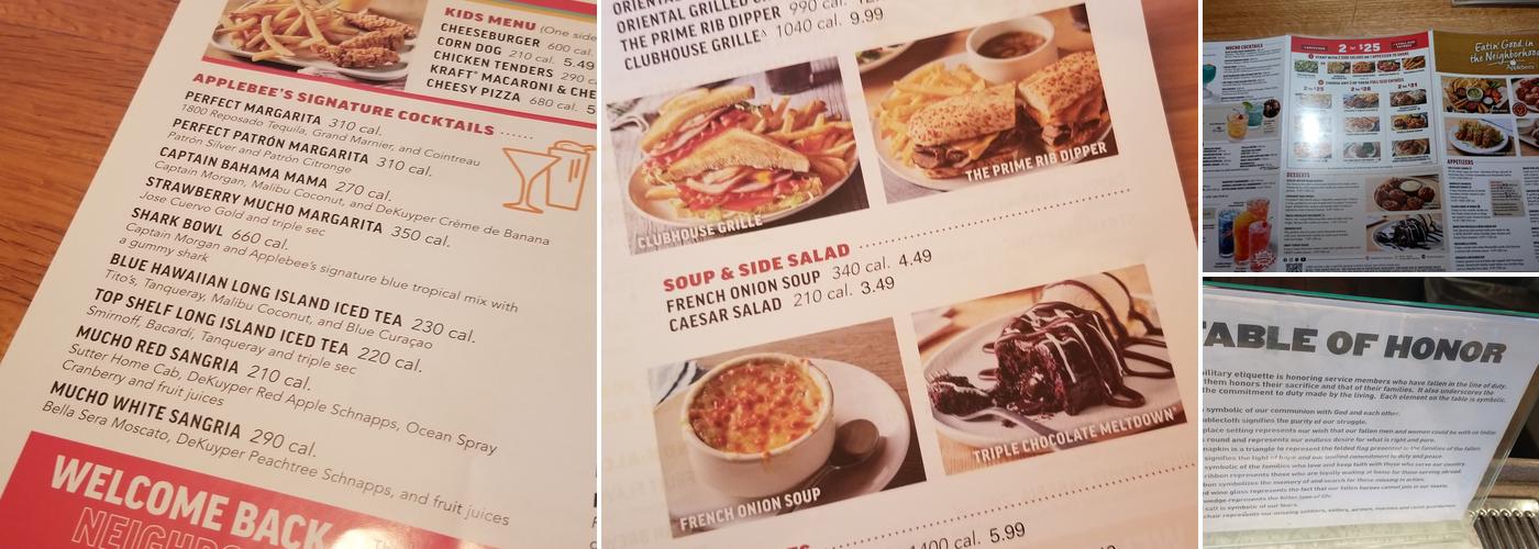 Applebee's Grill + Bar Menu