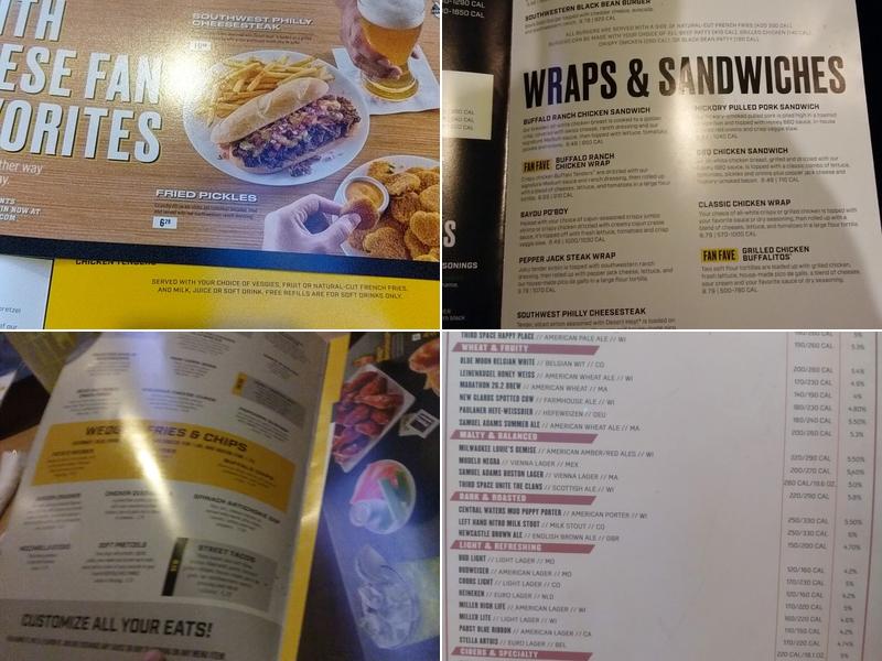 Buffalo Wild Wings Menu
