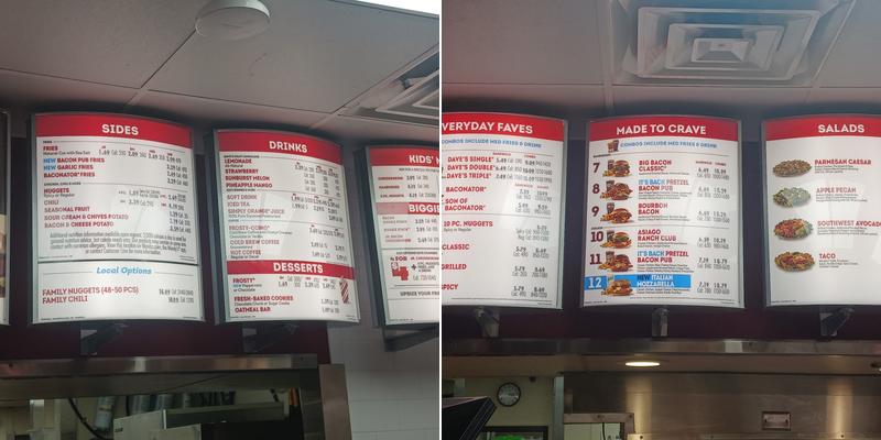 Wendy's Menu