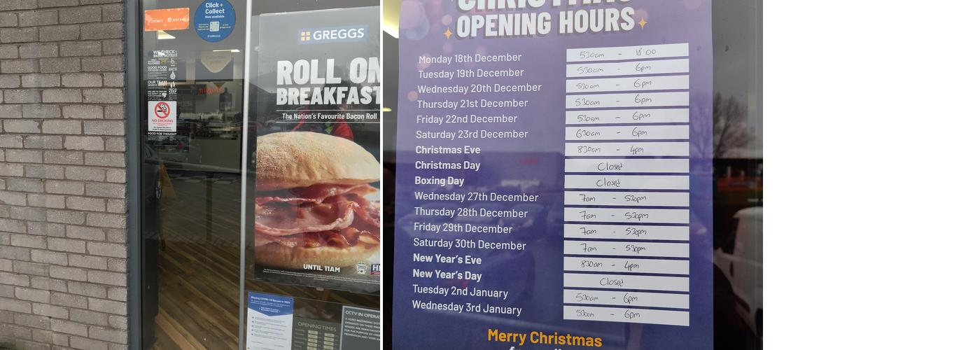 Greggs Menu