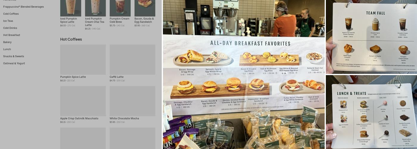 Starbucks Coffee Company Menu