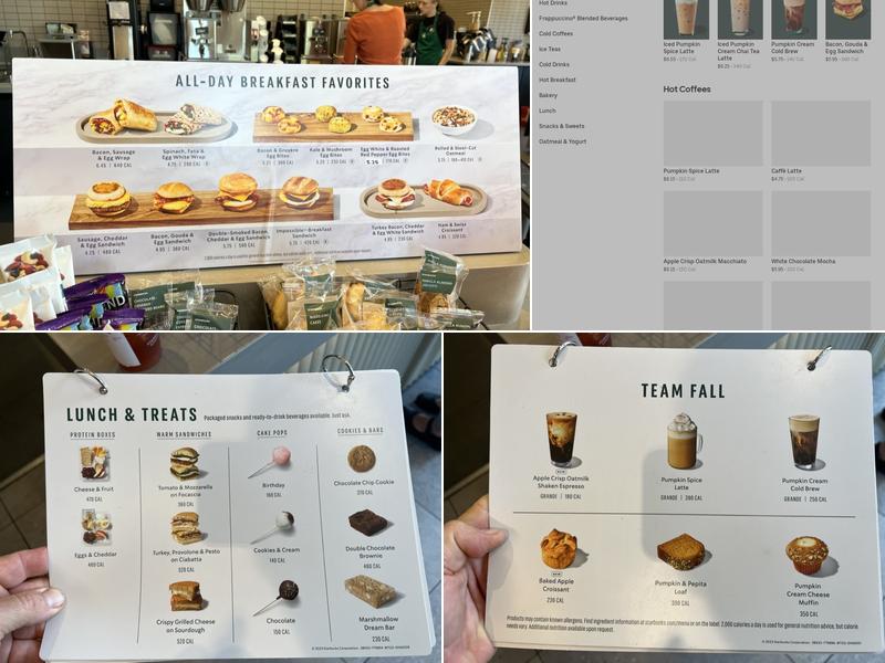 Starbucks Coffee Company Menu