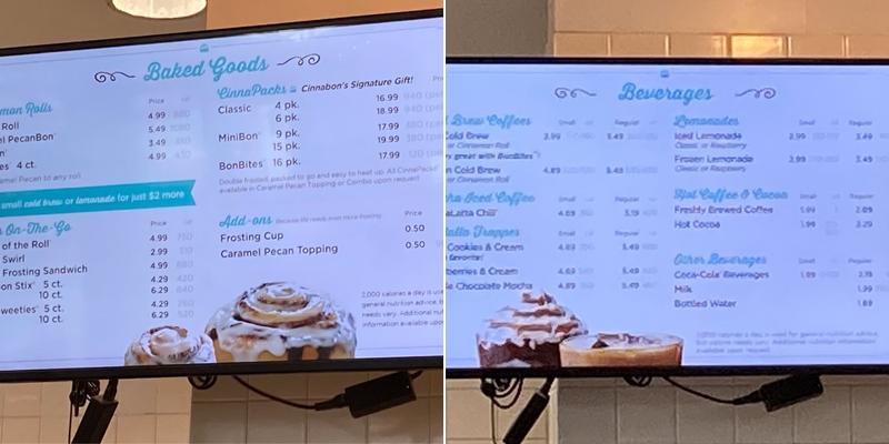 Cinnabon Menu