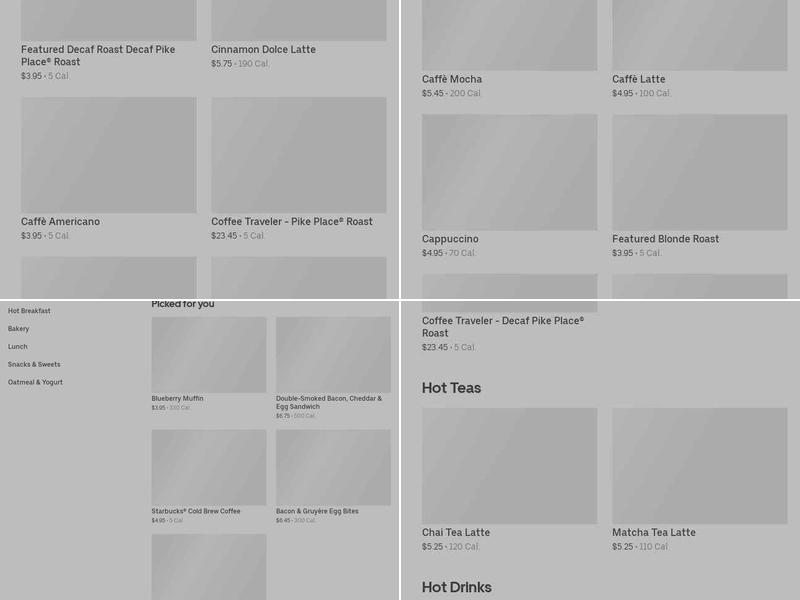 Starbucks Menu