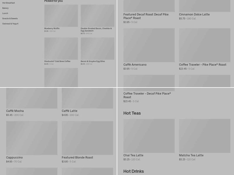 Starbucks Menu