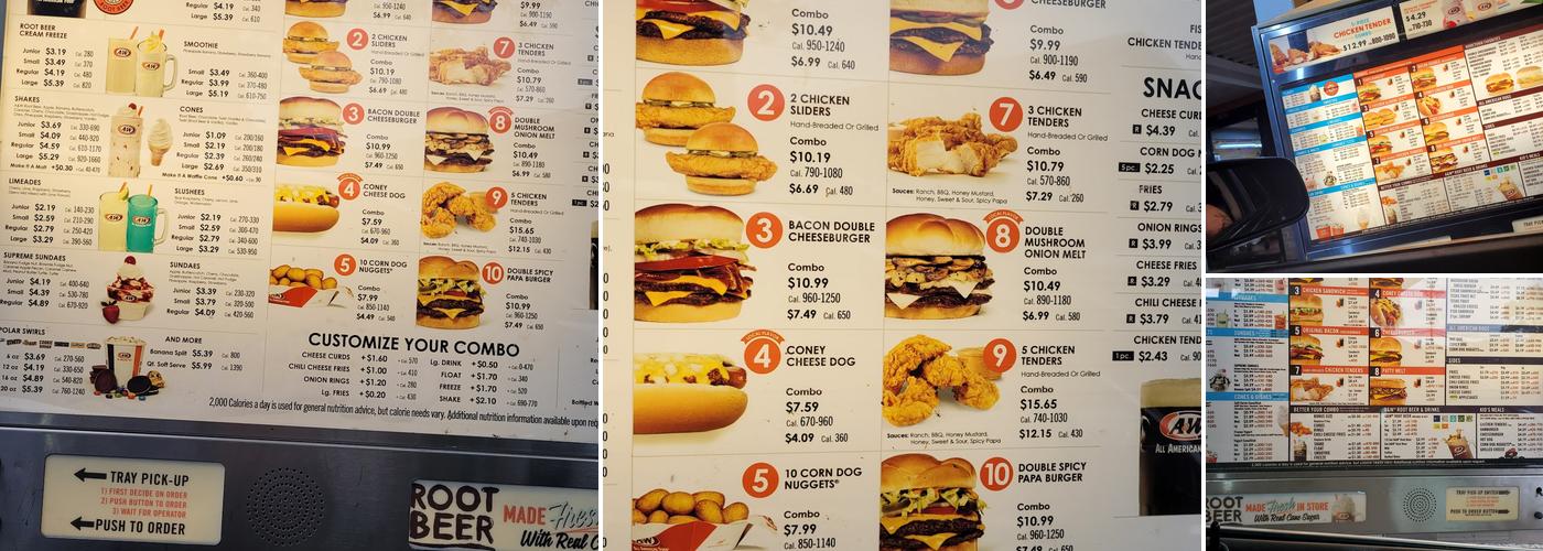 A&W Restaurant Menu