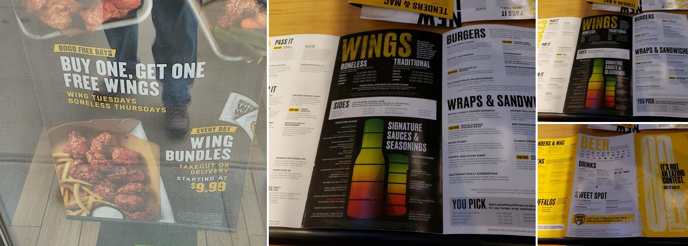 Buffalo Wild Wings Menu