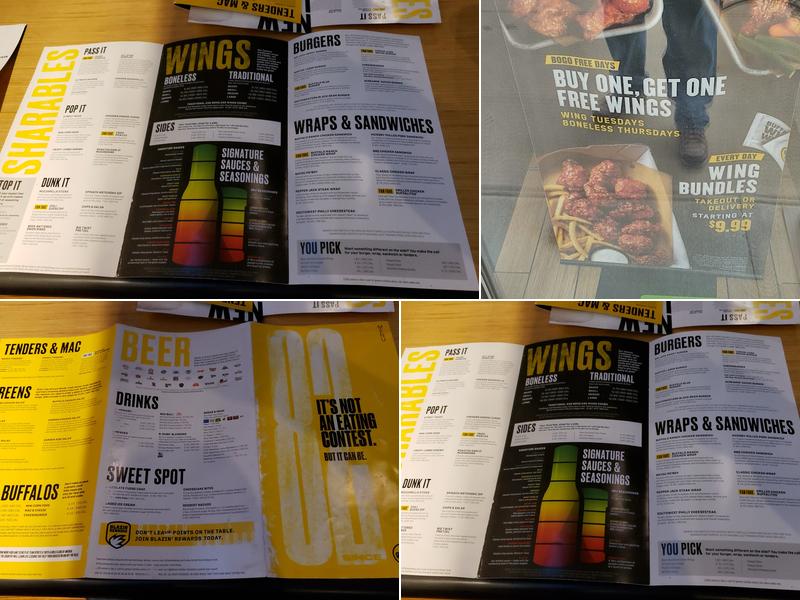 Buffalo Wild Wings Menu