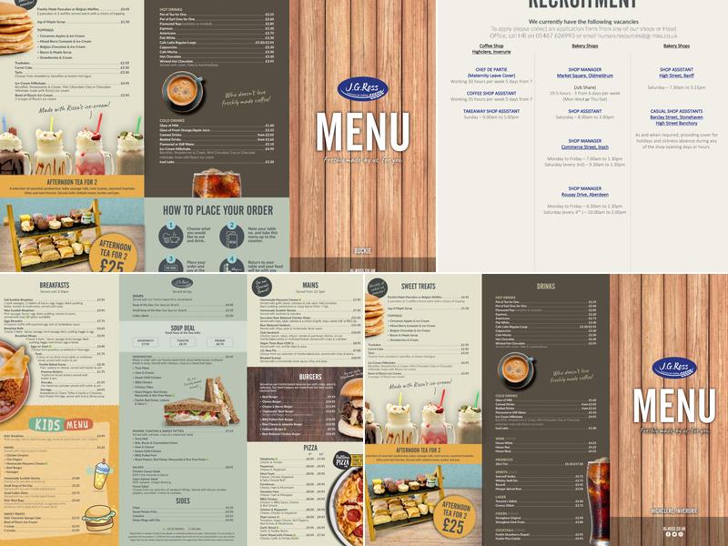 J G Ross Menu
