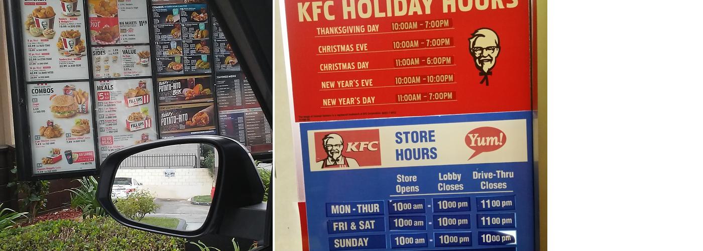 KFC Menu