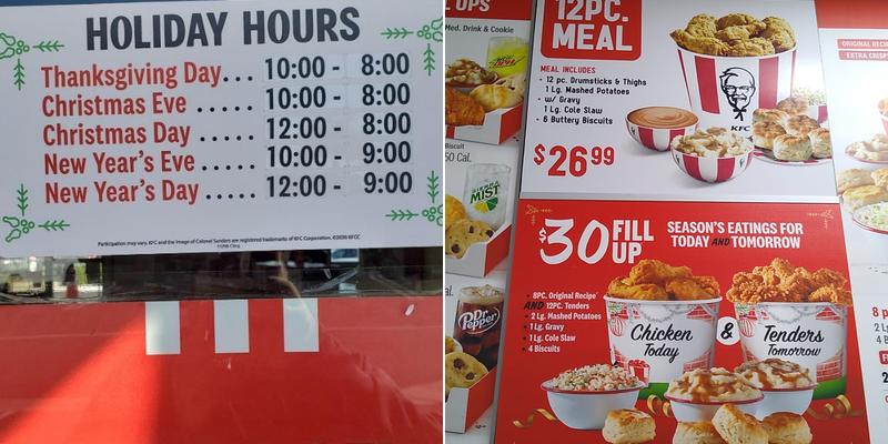 KFC Menu