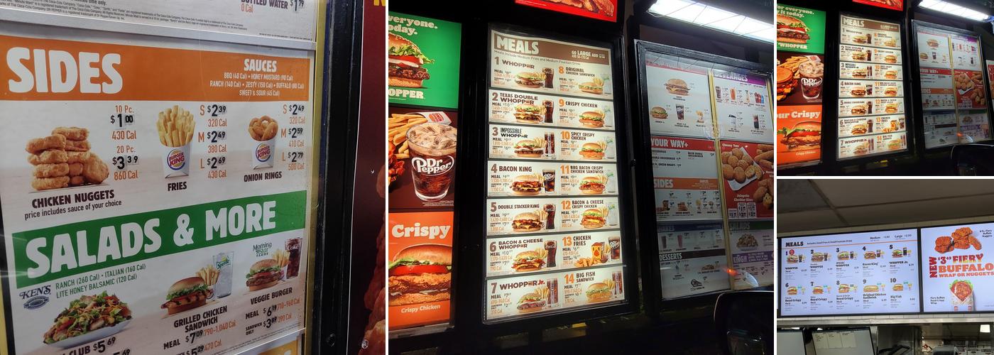 Burger King Menu