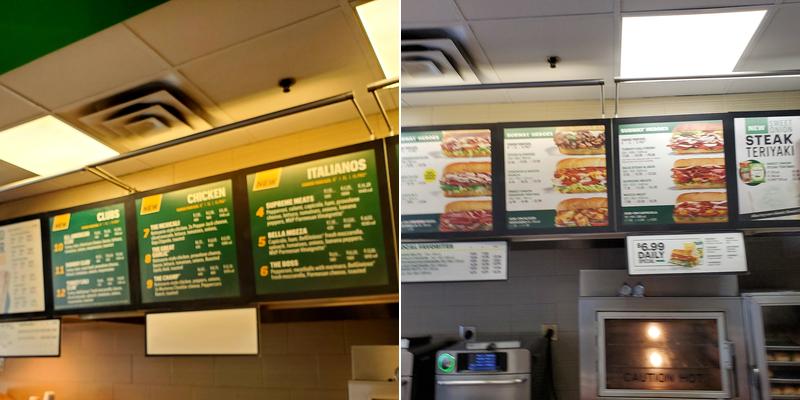 Subway Menu