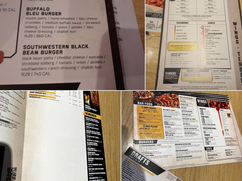Buffalo Wild Wings Menu