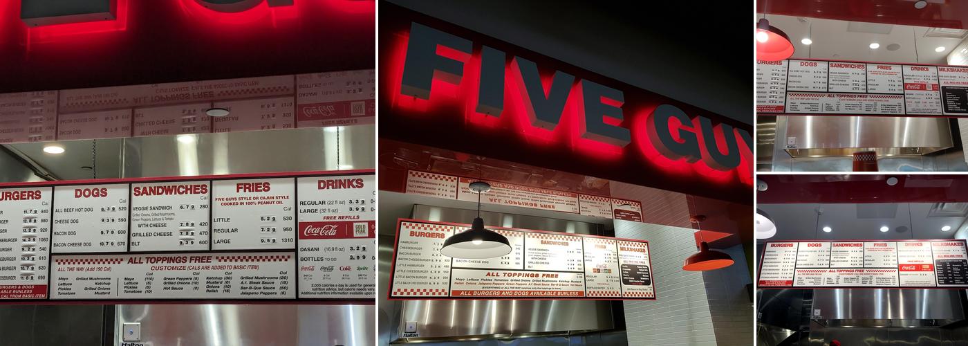 Five Guys Menu