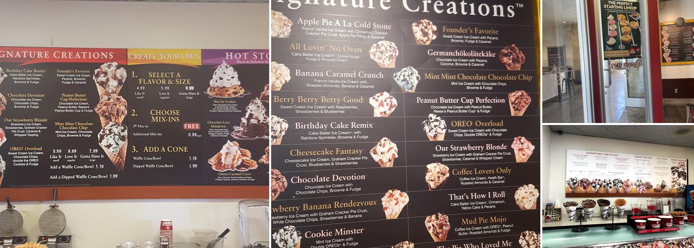 Cold Stone Creamery Menu
