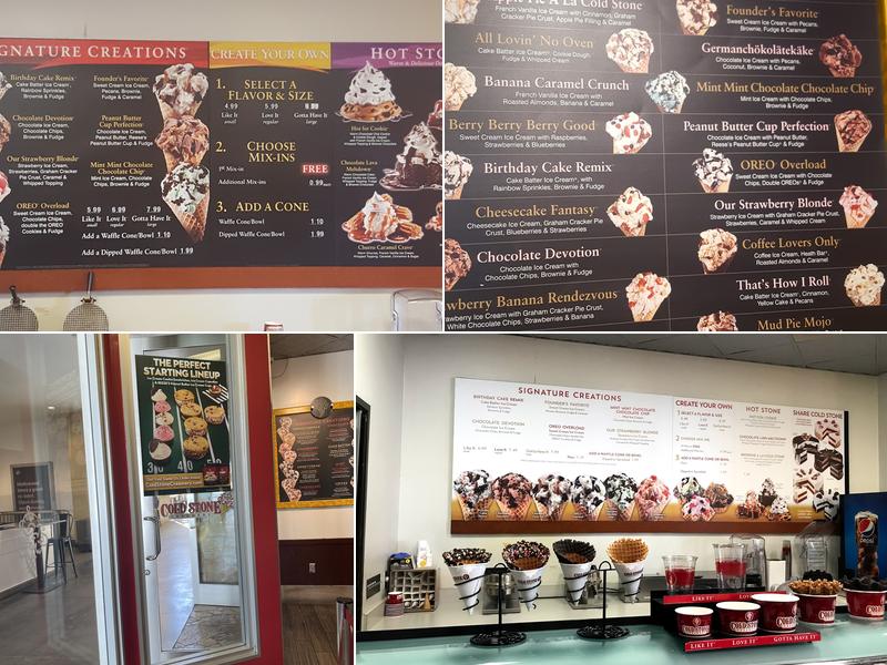 Cold Stone Creamery Menu