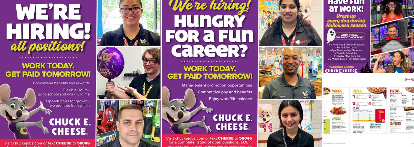 Chuck E. Cheese Menu