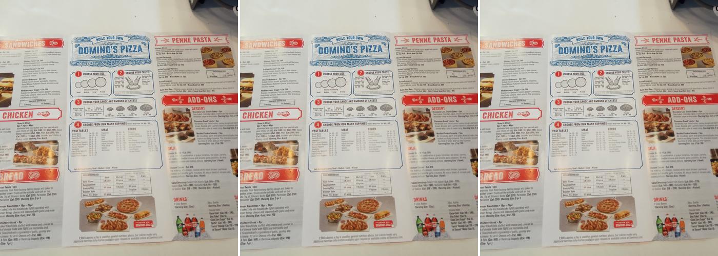 Domino's Pizza Menu
