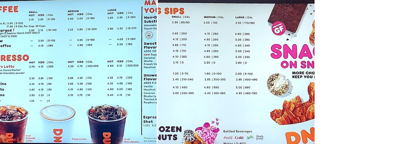 Dunkin' Menu