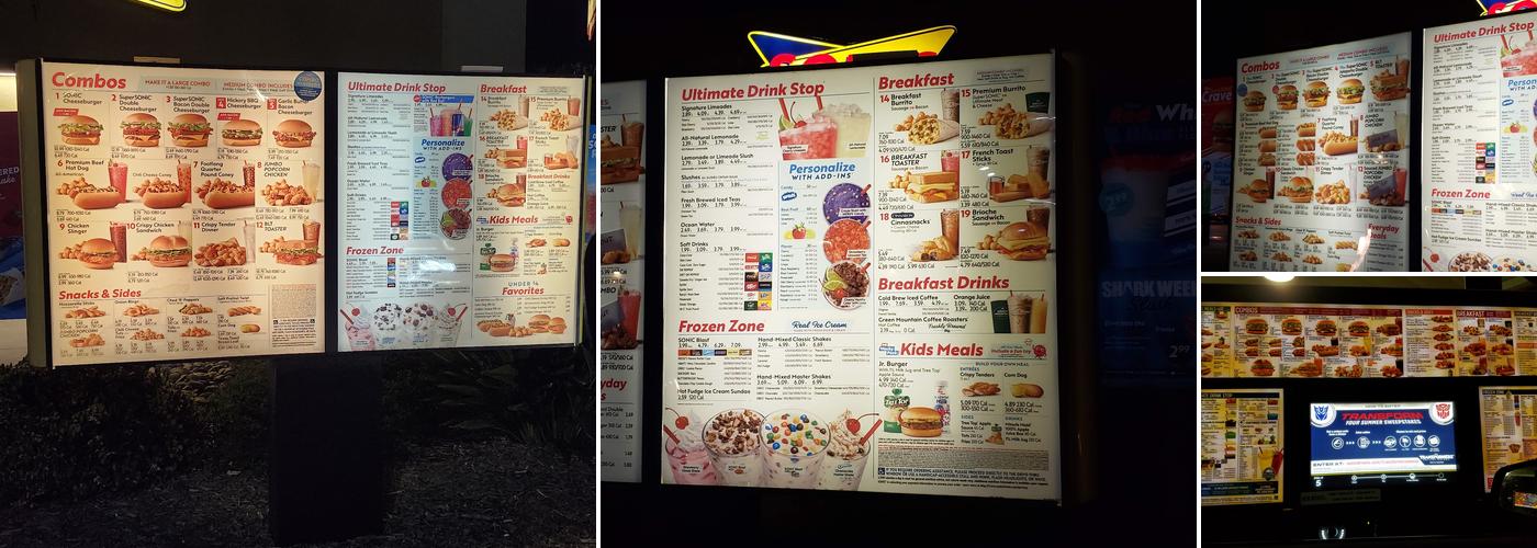 Sonic Drive-In Menu