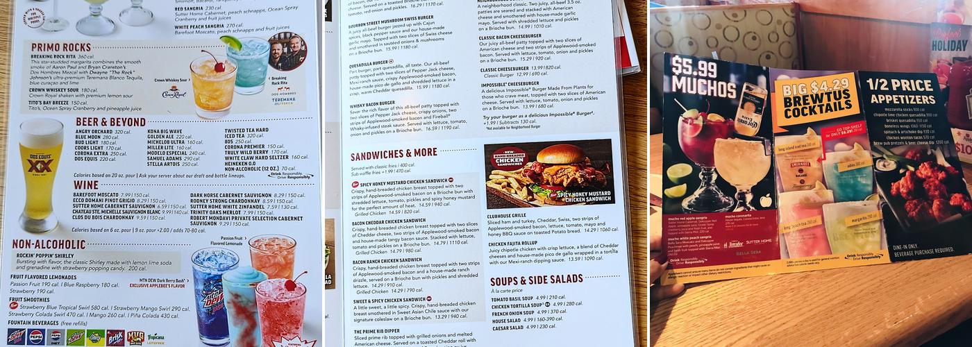 Applebee's Grill + Bar Menu