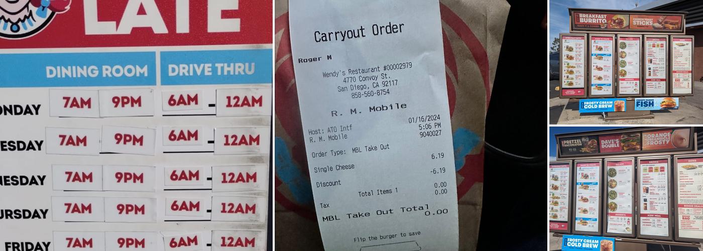 Wendy's Menu