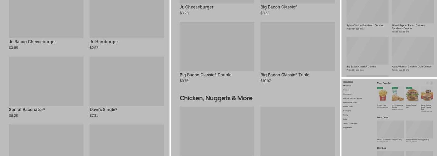Wendy's Menu