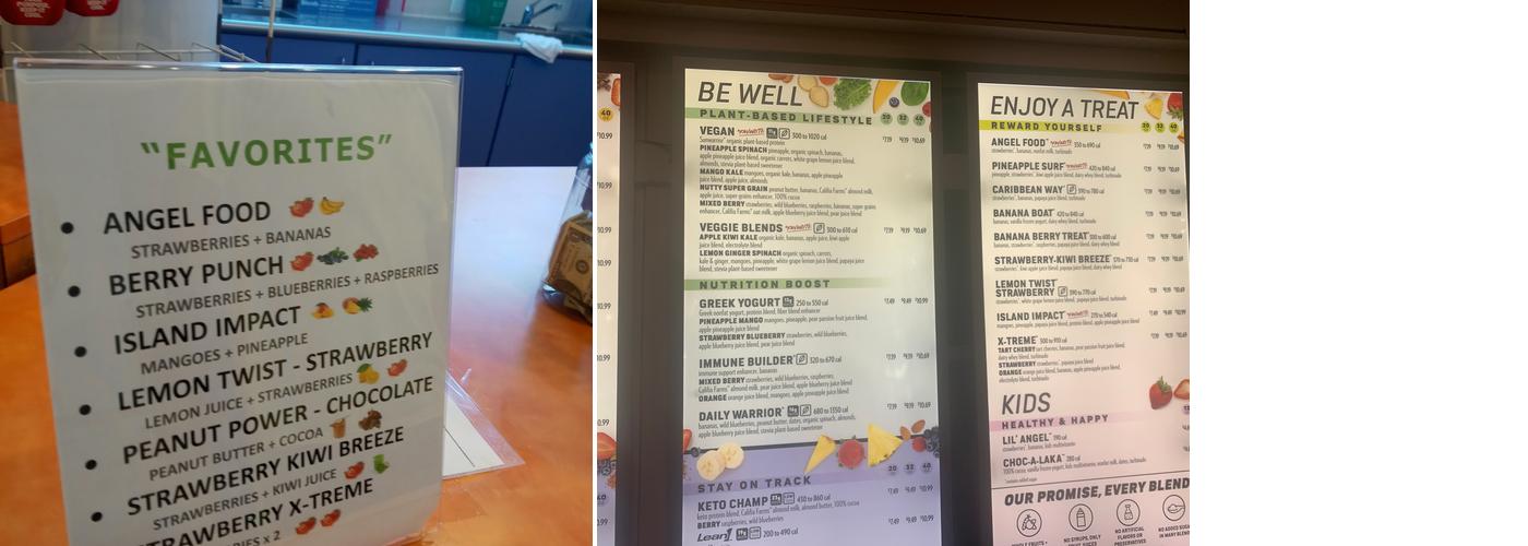 Smoothie King Menu