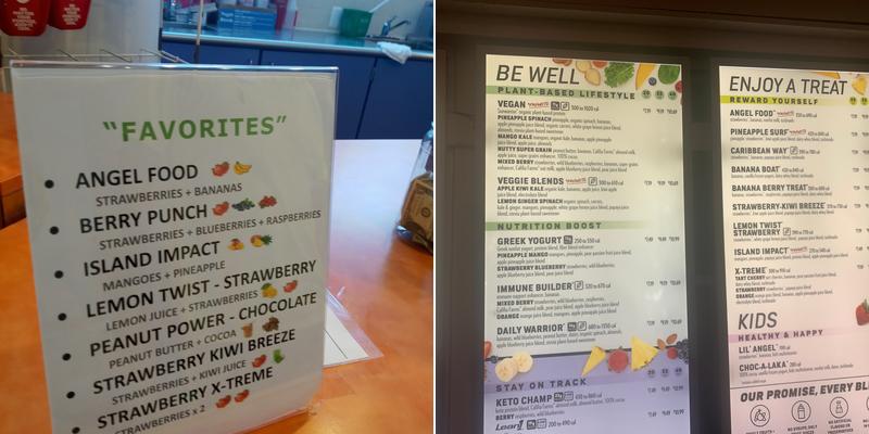 Smoothie King Menu