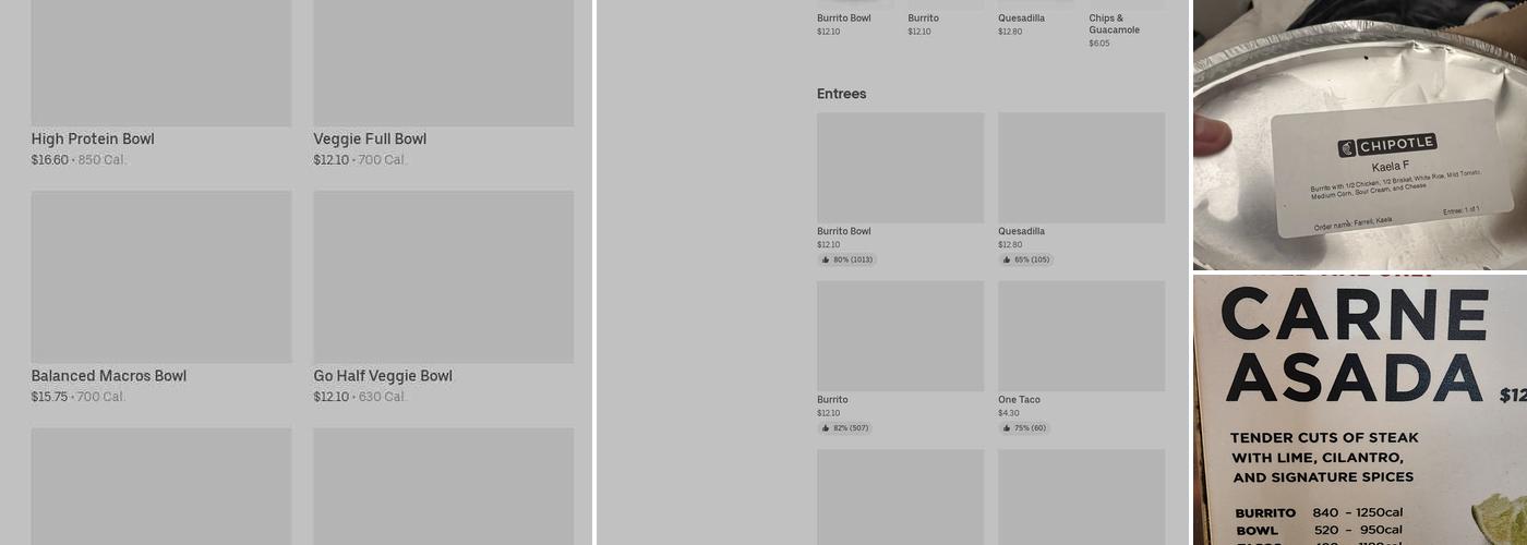 Chipotle Mexican Grill Menu