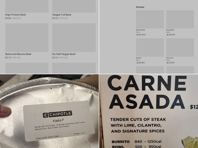 Chipotle Mexican Grill Menu