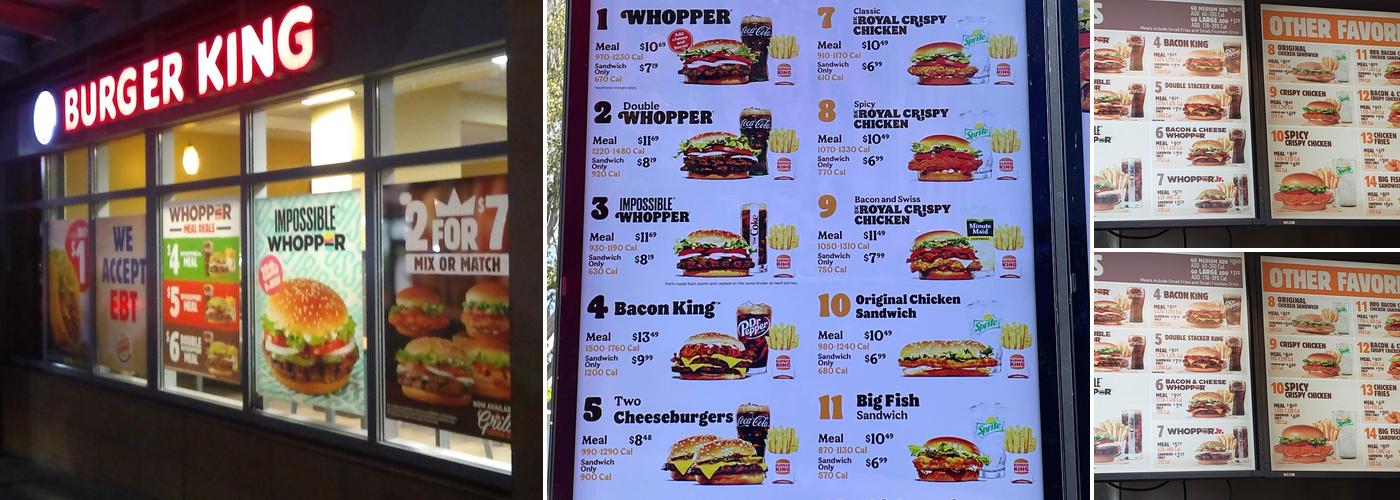 Burger King Menu