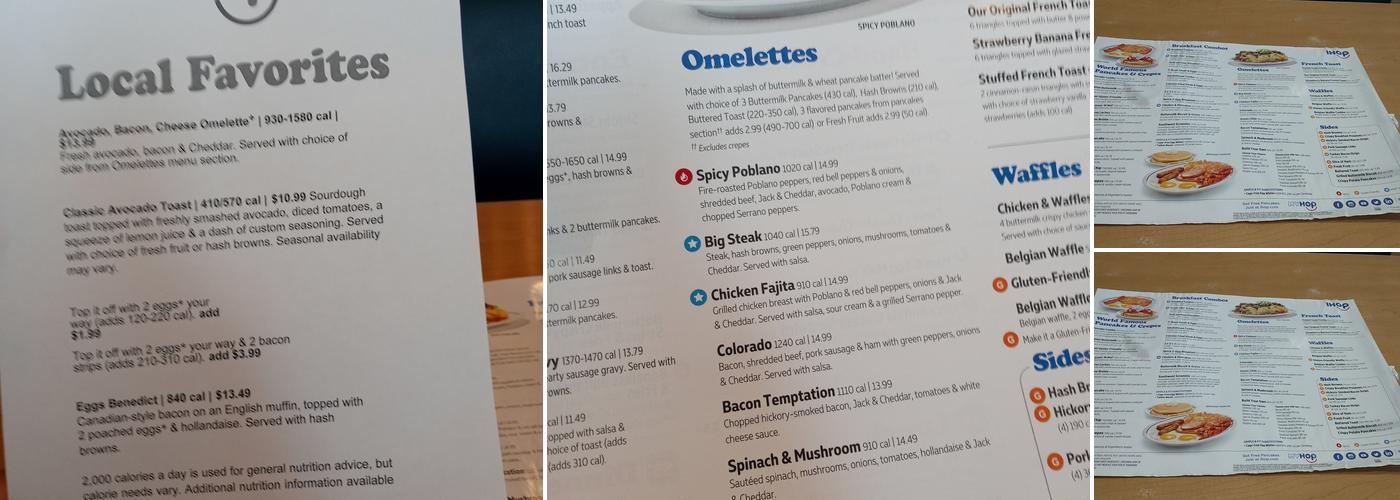 IHOP Menu