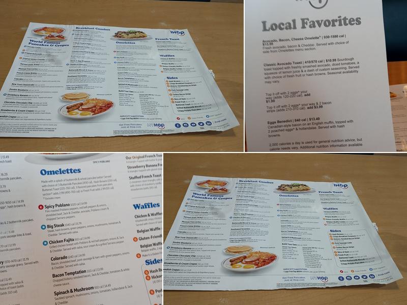 IHOP Menu