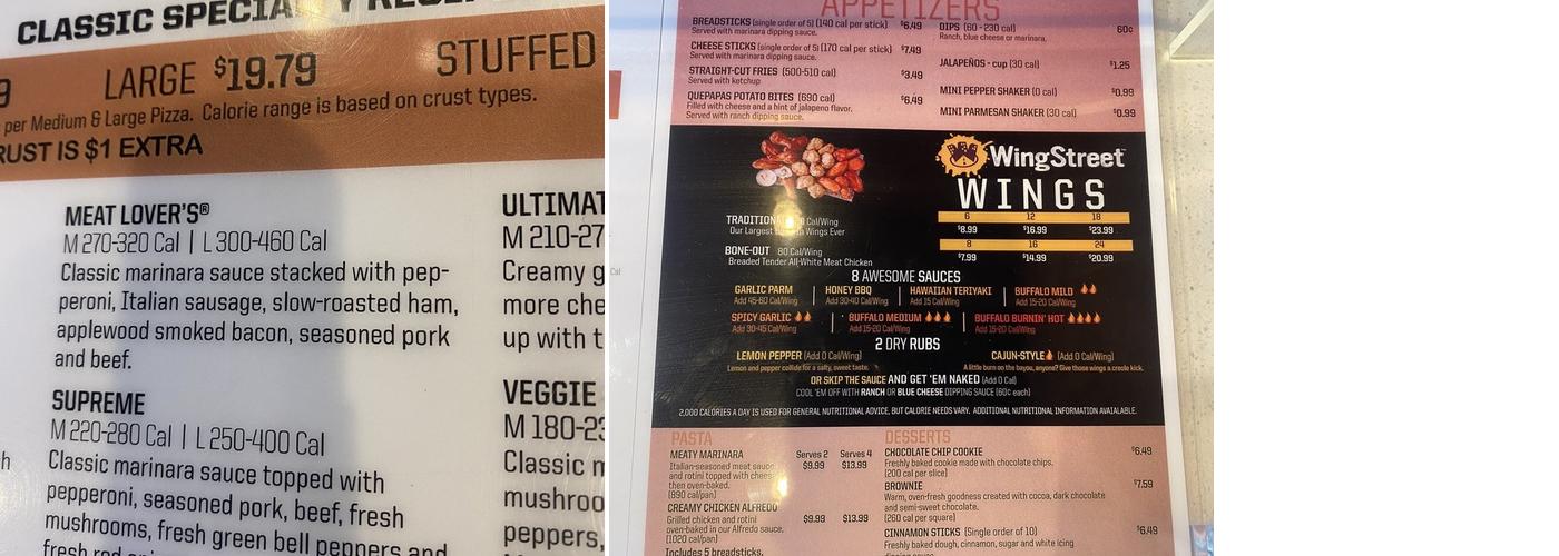 Pizza Hut Menu