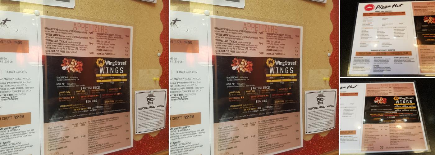 Pizza Hut Menu