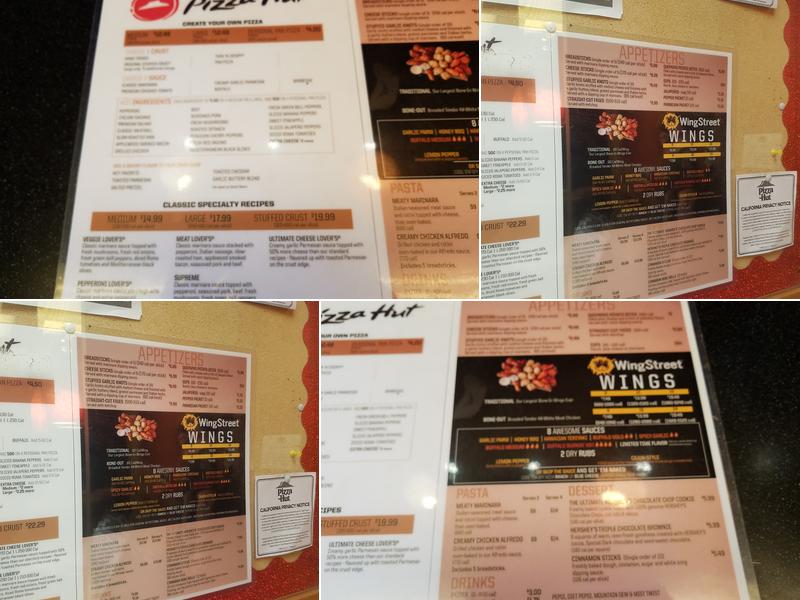 Pizza Hut Menu