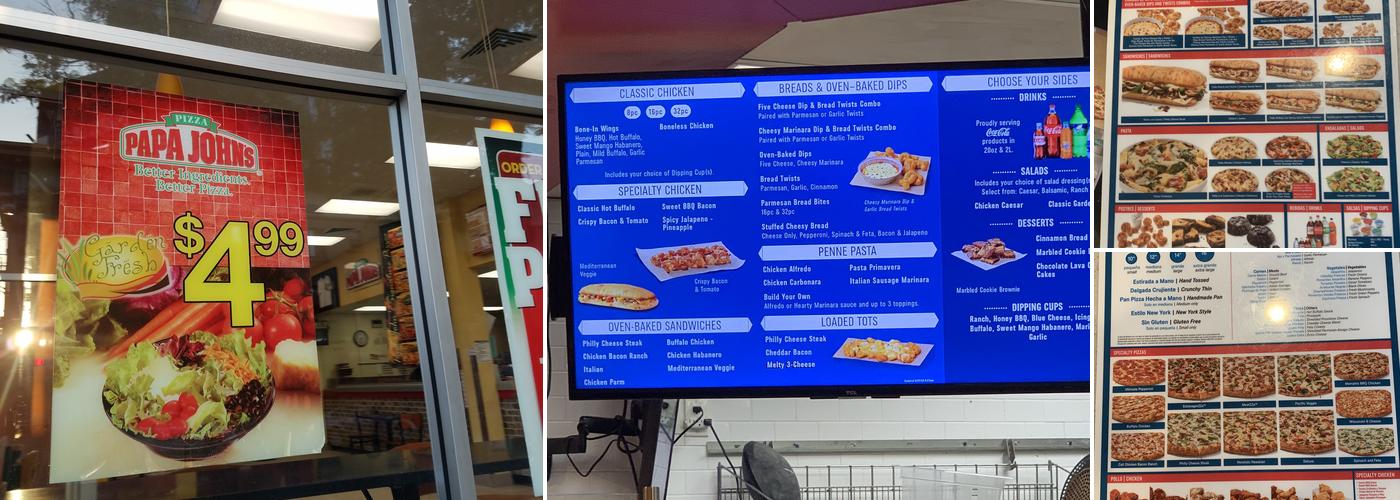 Papa Johns Pizza Menu