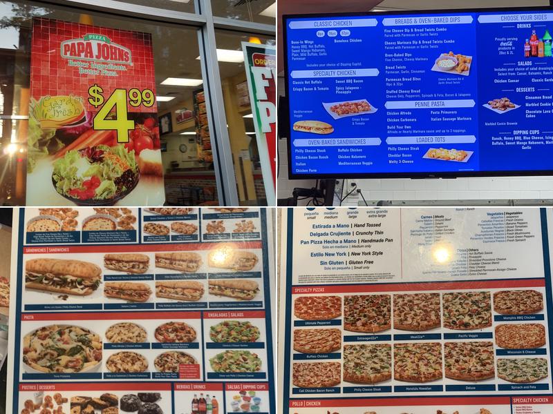 Papa Johns Pizza Menu