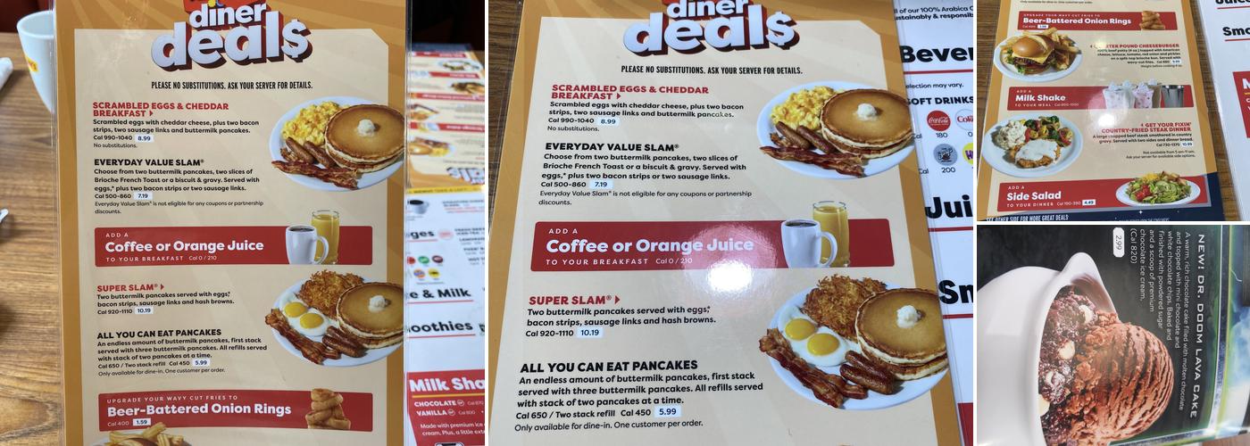 Denny's Restaurant Menu