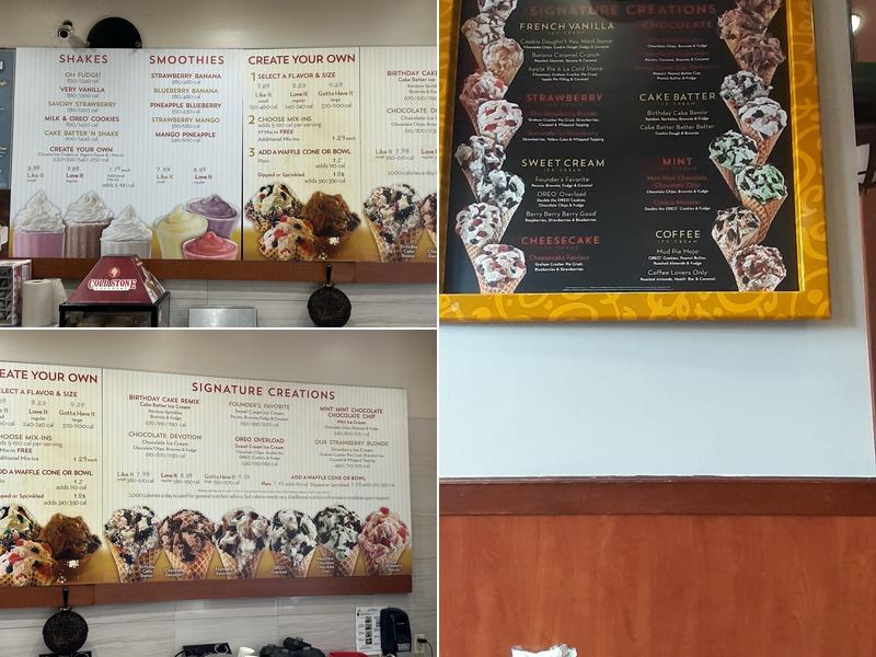 Cold Stone Creamery Menu