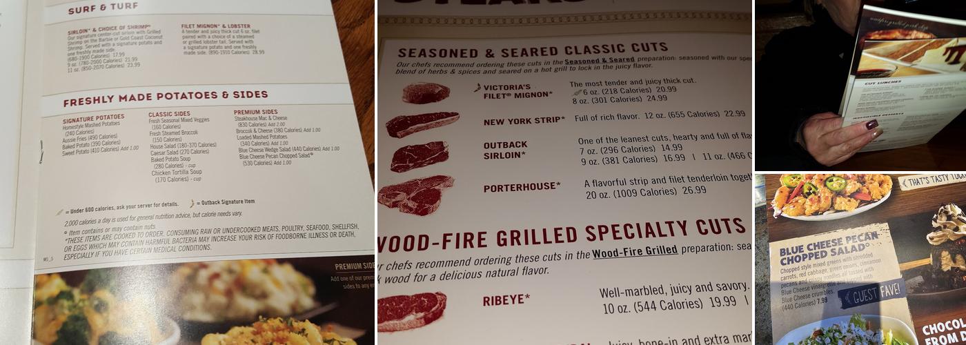 Outback Steakhouse Menu