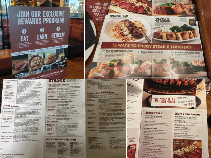 Outback Steakhouse Menu