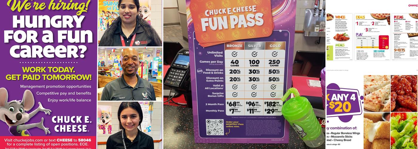 Chuck E. Cheese Menu
