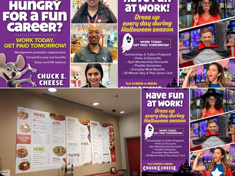 Chuck E. Cheese Menu