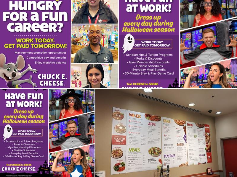 Chuck E. Cheese Menu