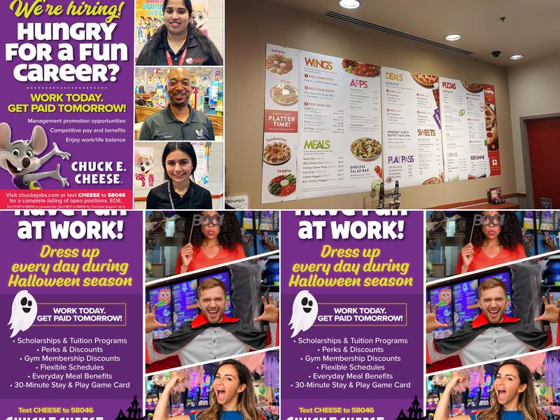 Chuck E. Cheese Menu