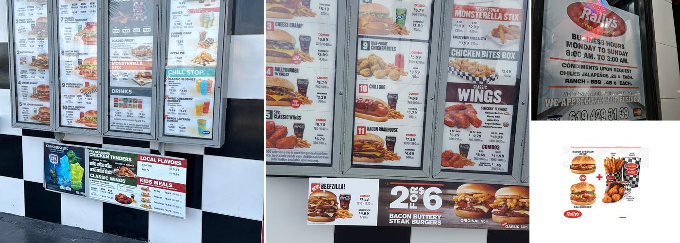 Rally's Menu