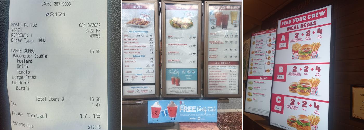 Wendy's Menu